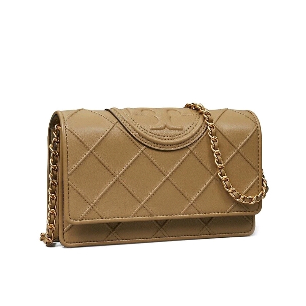 Tory Burch Fleming Soft Leather Wallet on Chain Crossbody Clutch ~NWT~
